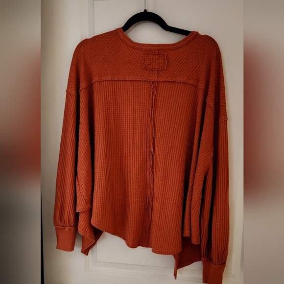 Free People We Are Free Chic V-Neck Sweater in Warm Pink - Picture 6 of 6